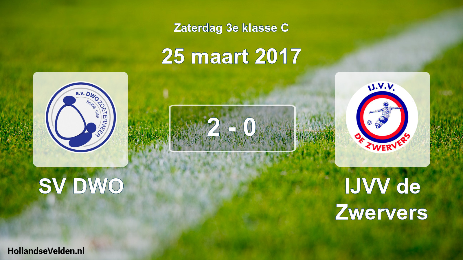 Total number of matches played: SV DWO - IJVV de Zwervers 2 - 0 (25 March 2017)