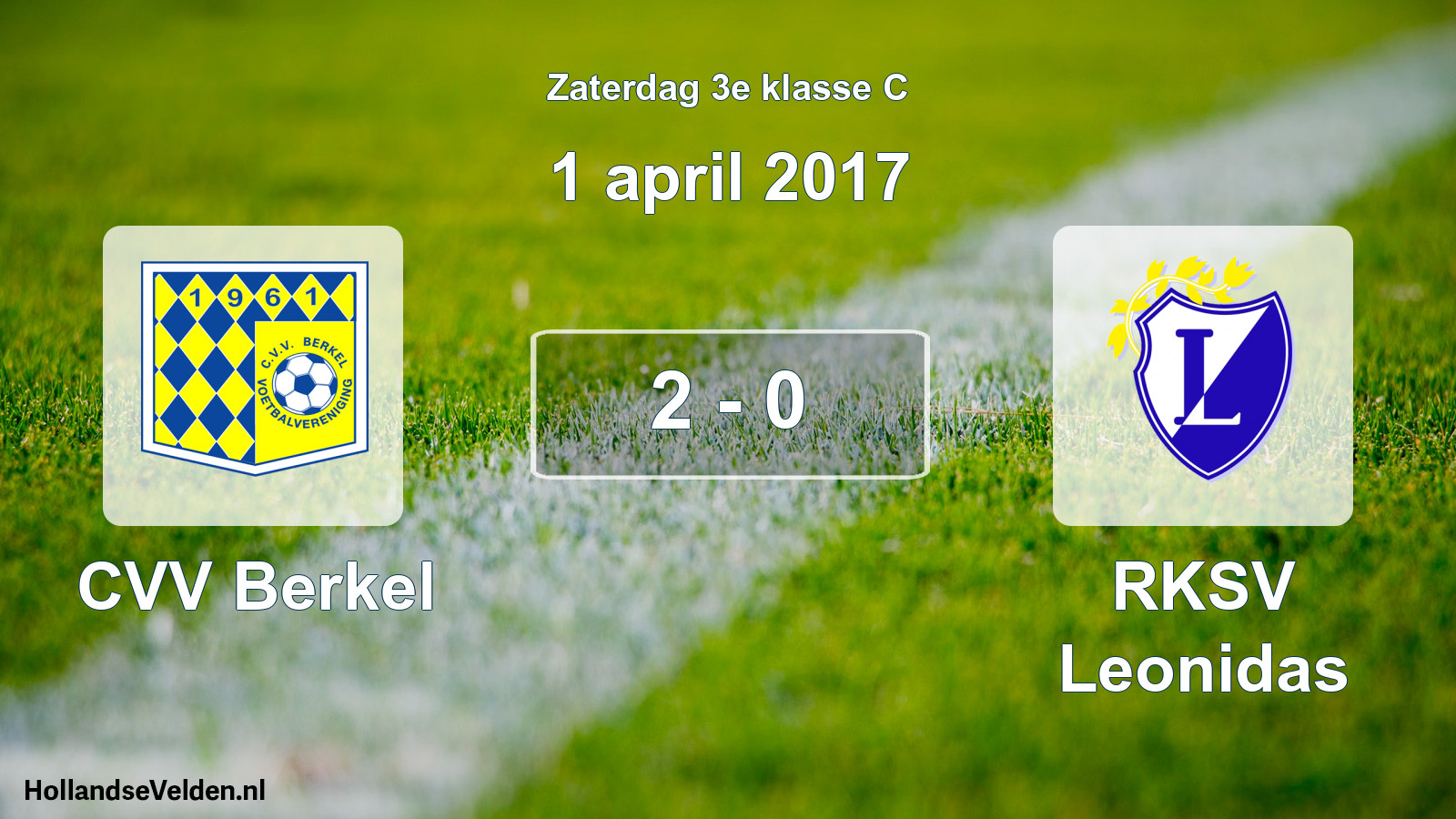 Total number of matches played: CVV Berkel - RKSV Leonidas 2 - 0 (1 April 2017)
