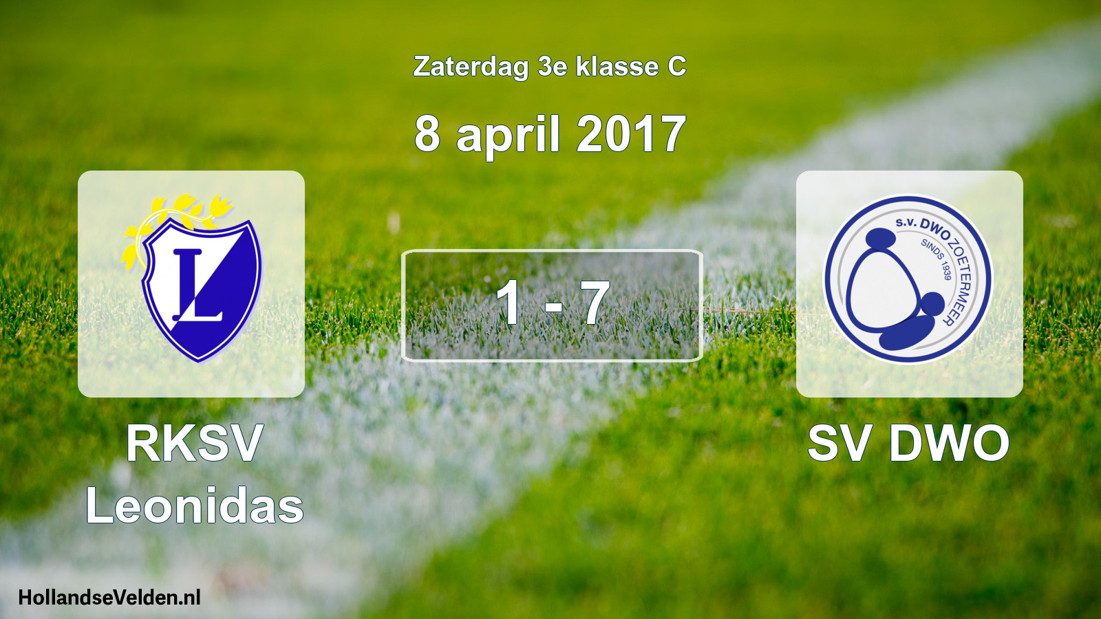 Total number of matches played: RKSV Leonidas - SV DWO 1 - 7 (8 April 2017)