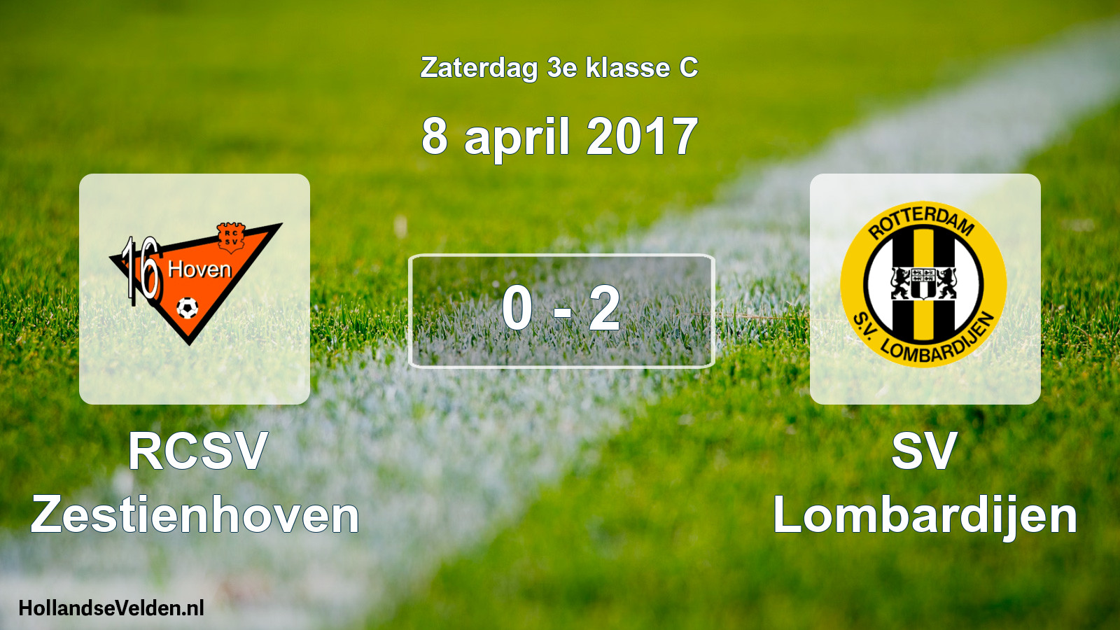 Total number of matches played: RCSV Zestienhoven - SV Lombardijen 0 - 2 (8 April 2017)