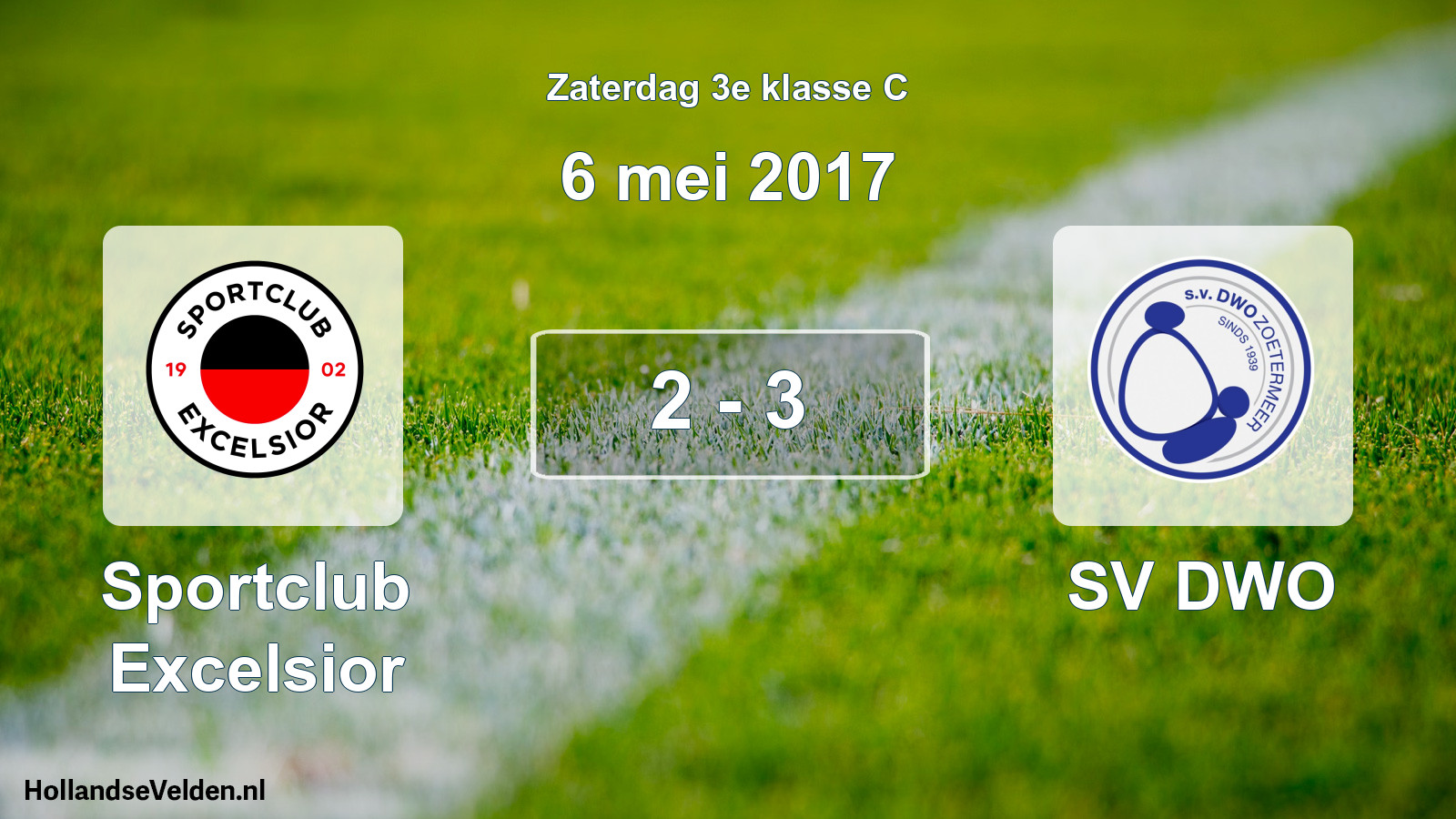Total number of matches played: Sportclub Excelsior - SV DWO 2 - 3 (6 May 2017)