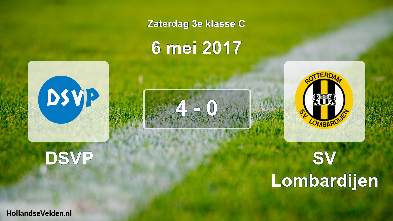 Total number of matches played: DSVP - SV Lombardijen 4 - 0 (6 May 2017)