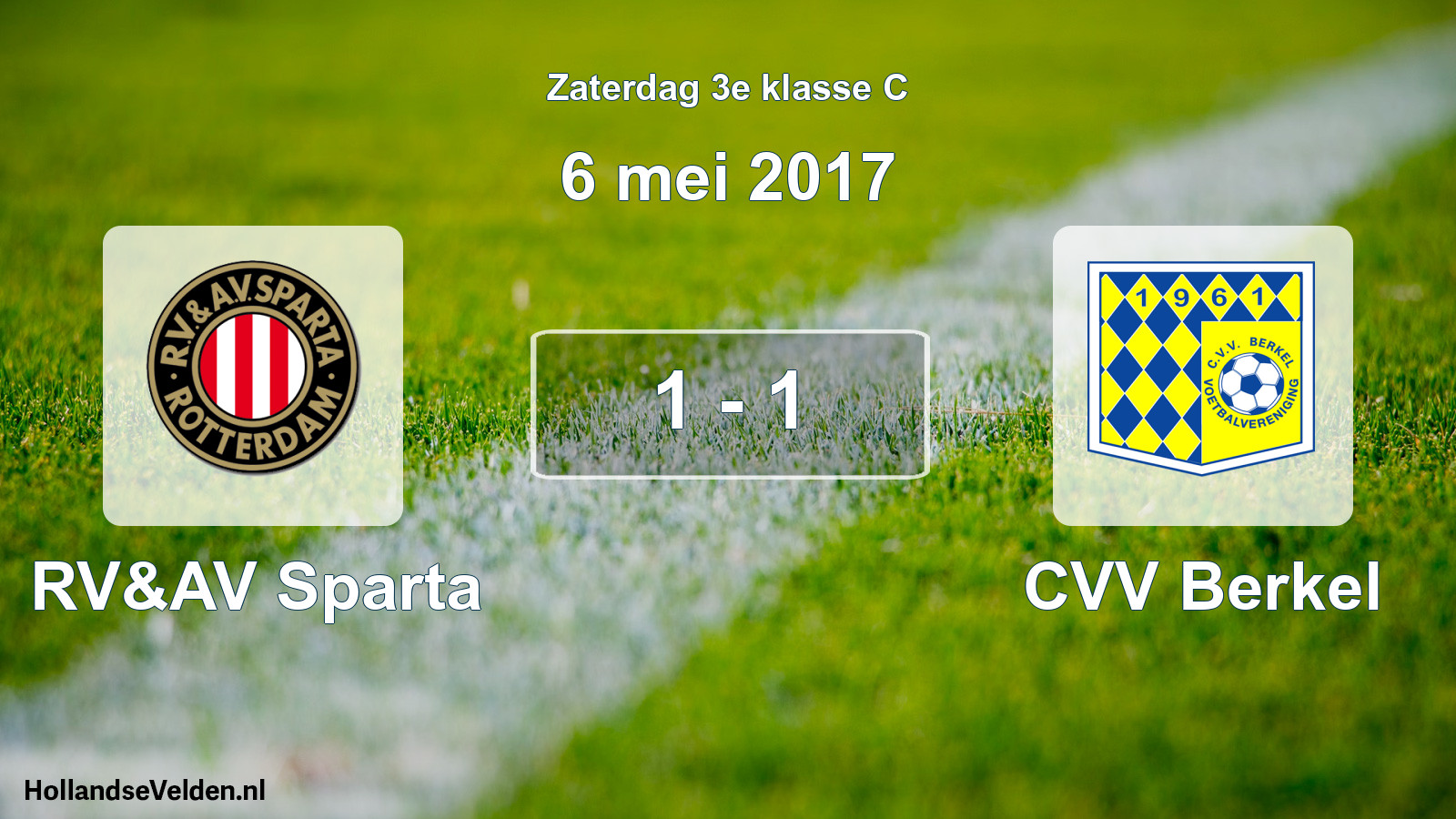 Total number of matches played: RV&AV Sparta - CVV Berkel 1 - 1 (6 May 2017)