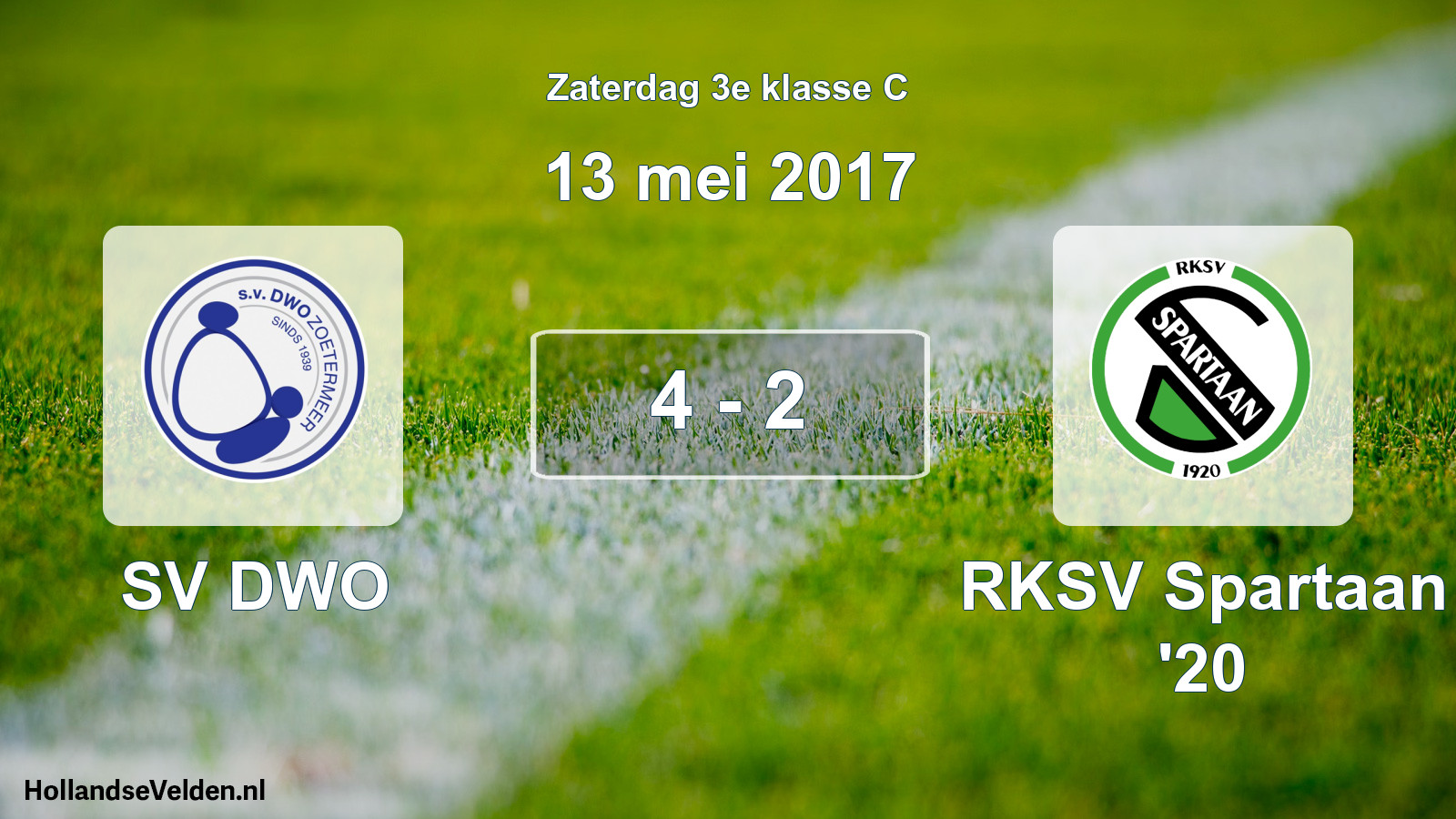 Total number of matches played: SV DWO - RKSV Spartaan '20 4 - 2 (13 May 2017)