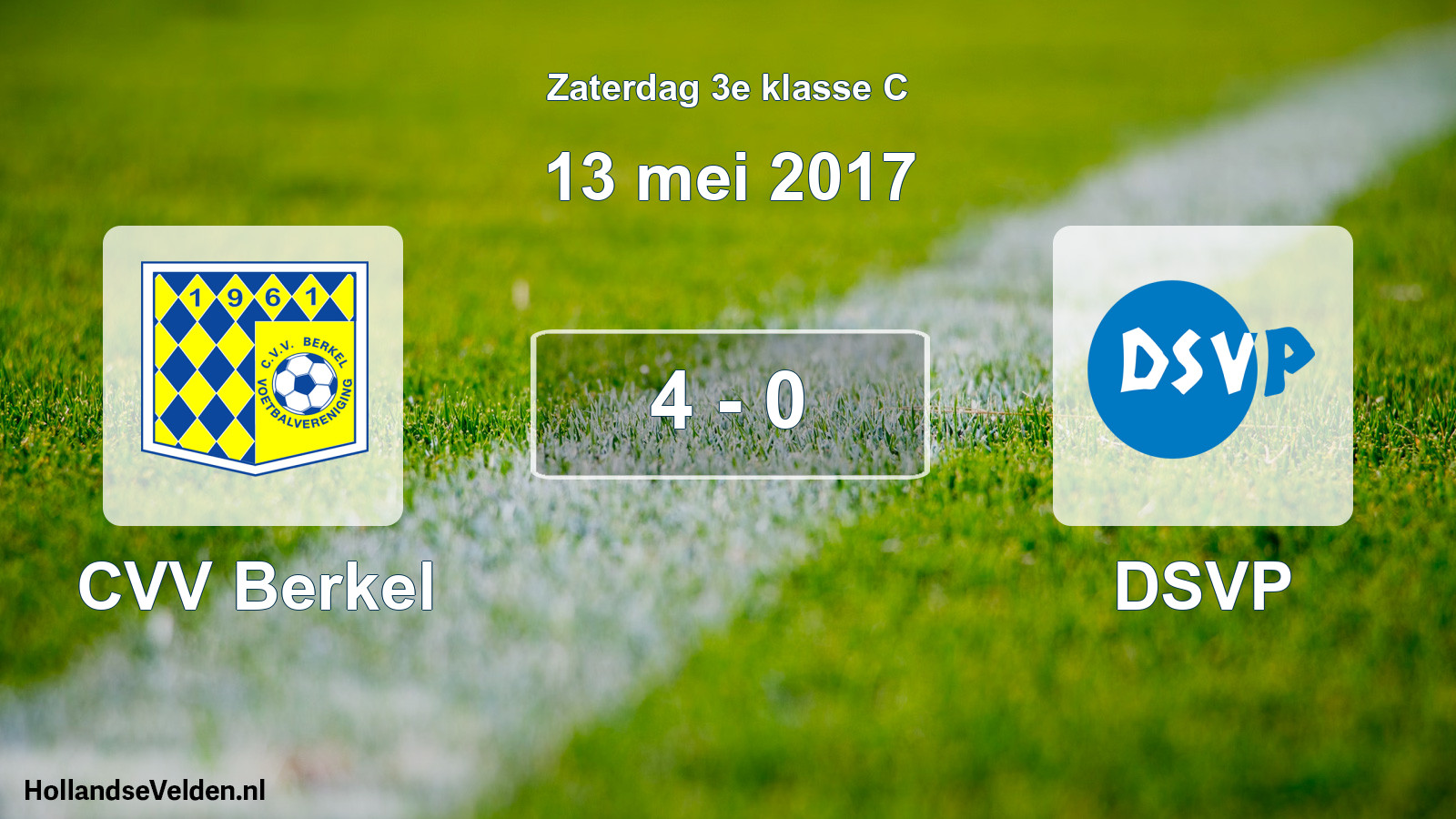 Total number of matches played: CVV Berkel - DSVP 4 - 0 (13 May 2017)