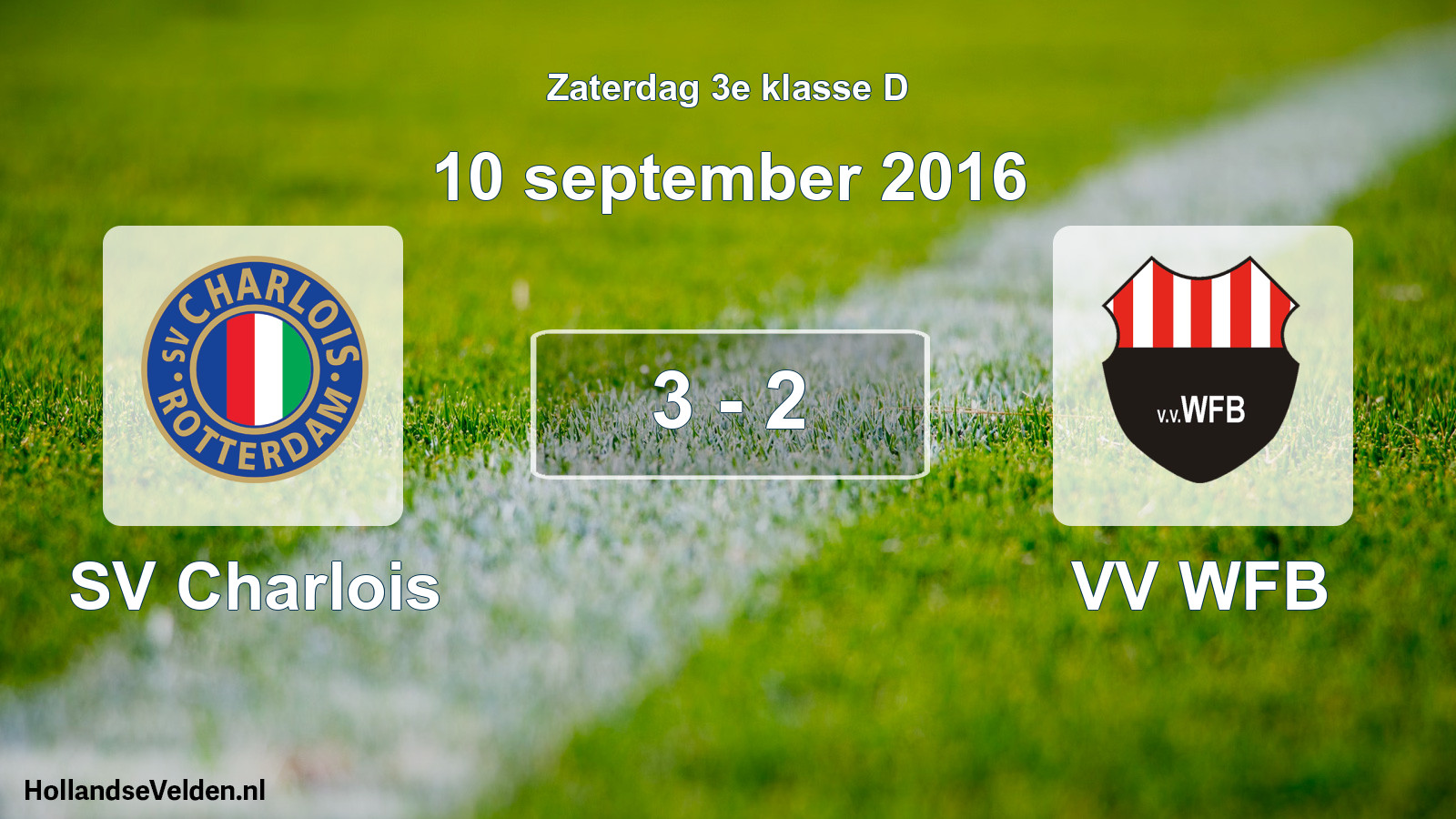 Total number of matches played: SV Charlois - VV WFB 3 - 2 (10 September 2016)