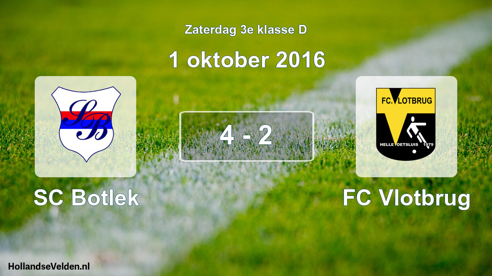 Total number of matches played: SC Botlek - FC Vlotbrug 4 - 2 (1 October 2016)