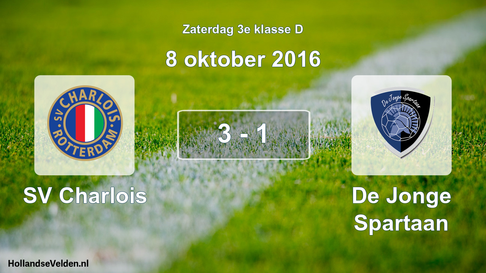 Total number of matches played: SV Charlois - De Jonge Spartaan 3 - 1 (8 October 2016)