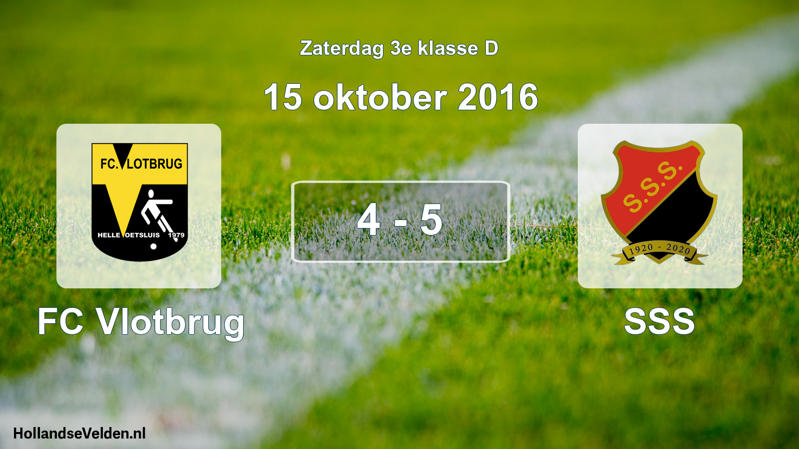 Total number of matches played: FC Vlotbrug - SSS 4 - 5 (15 October 2016)