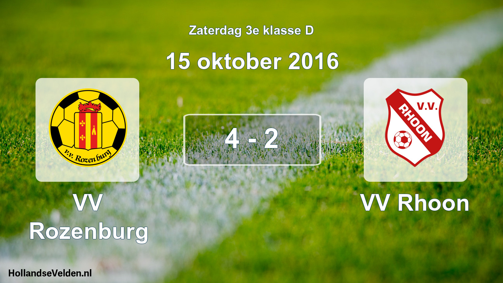 Total number of matches played: VV Rozenburg - VV Rhoon 4 - 2 (15 October 2016)