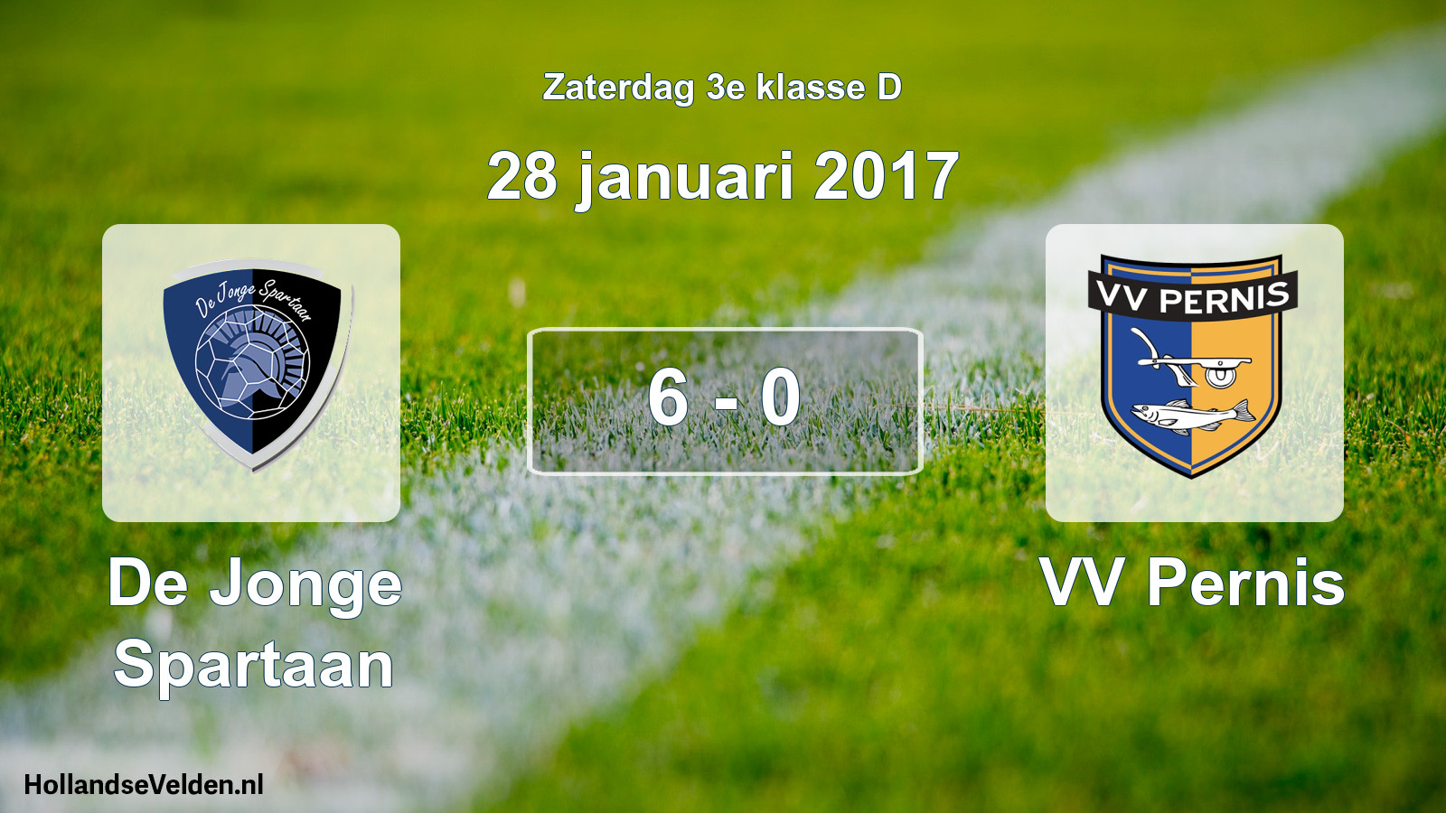 Total number of matches played: De Jonge Spartaan - VV Pernis 6 - 0 (28 January 2017)
