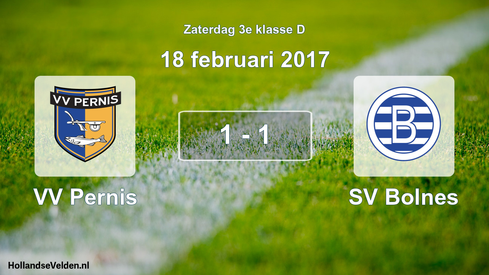 Total number of matches played: VV Pernis - SV Bolnes 1 - 1 (18 February 2017)