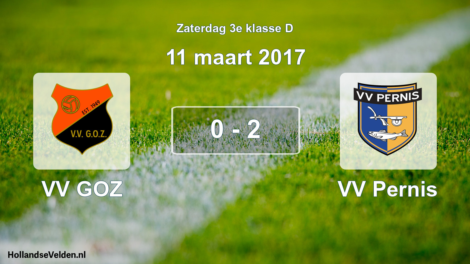 Total number of matches played: VV GOZ - VV Pernis 0 - 2 (11 March 2017)