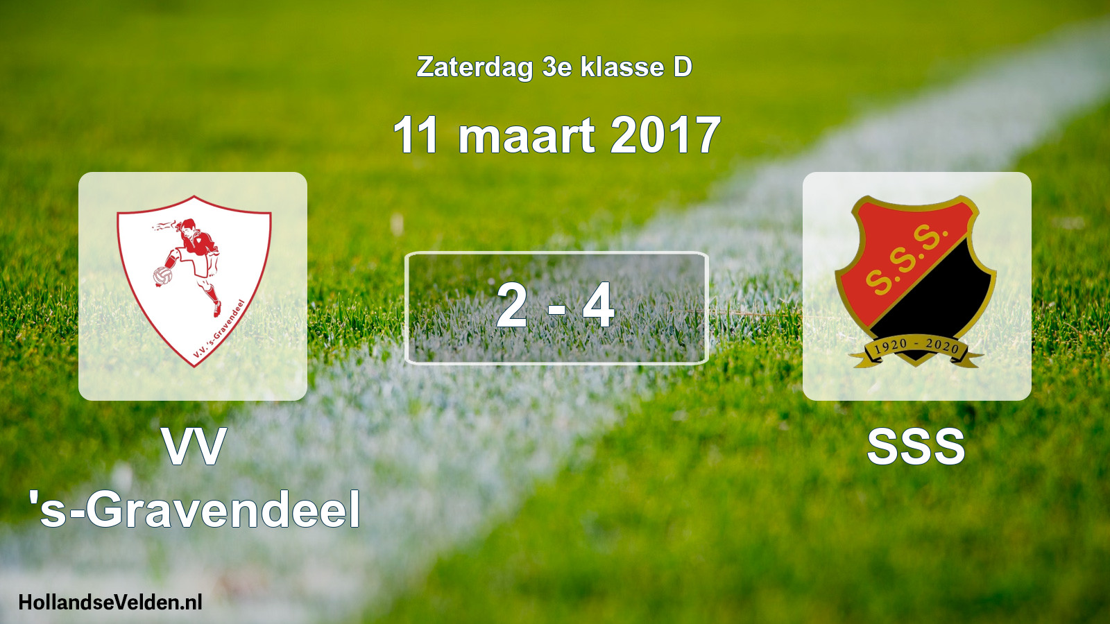 Total number of matches played: VV 's-Gravendeel - SSS 2 - 4 (11 March 2017)