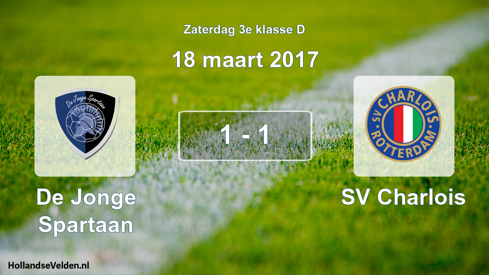Total number of matches played: De Jonge Spartaan - SV Charlois 1 - 1 (18 March 2017)