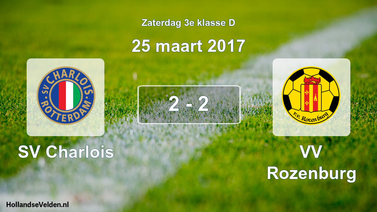 Total number of matches played: SV Charlois - VV Rozenburg 2 - 2 (25 March 2017)