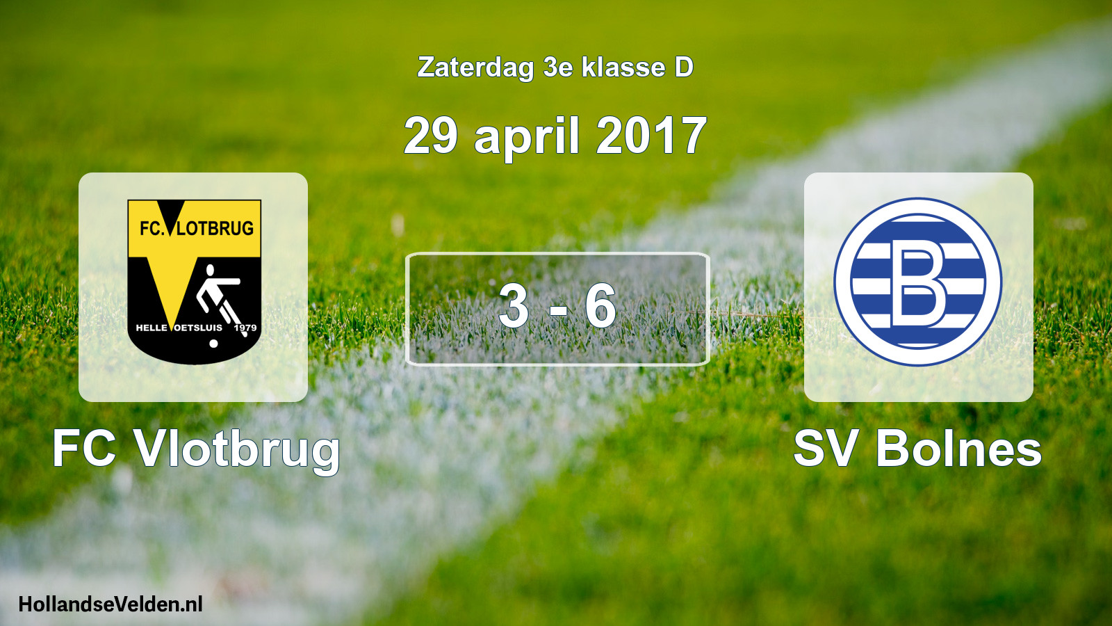 Total number of matches played: FC Vlotbrug - SV Bolnes 3 - 6 (29 April 2017)