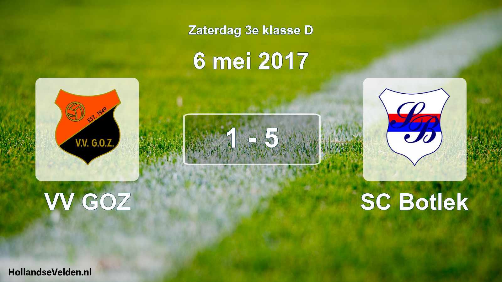 Total number of matches played: VV GOZ - SC Botlek 1 - 5 (6 May 2017)