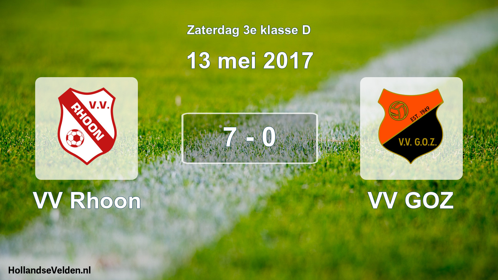 Total number of matches played: VV Rhoon - VV GOZ 7 - 0 (13 May 2017)