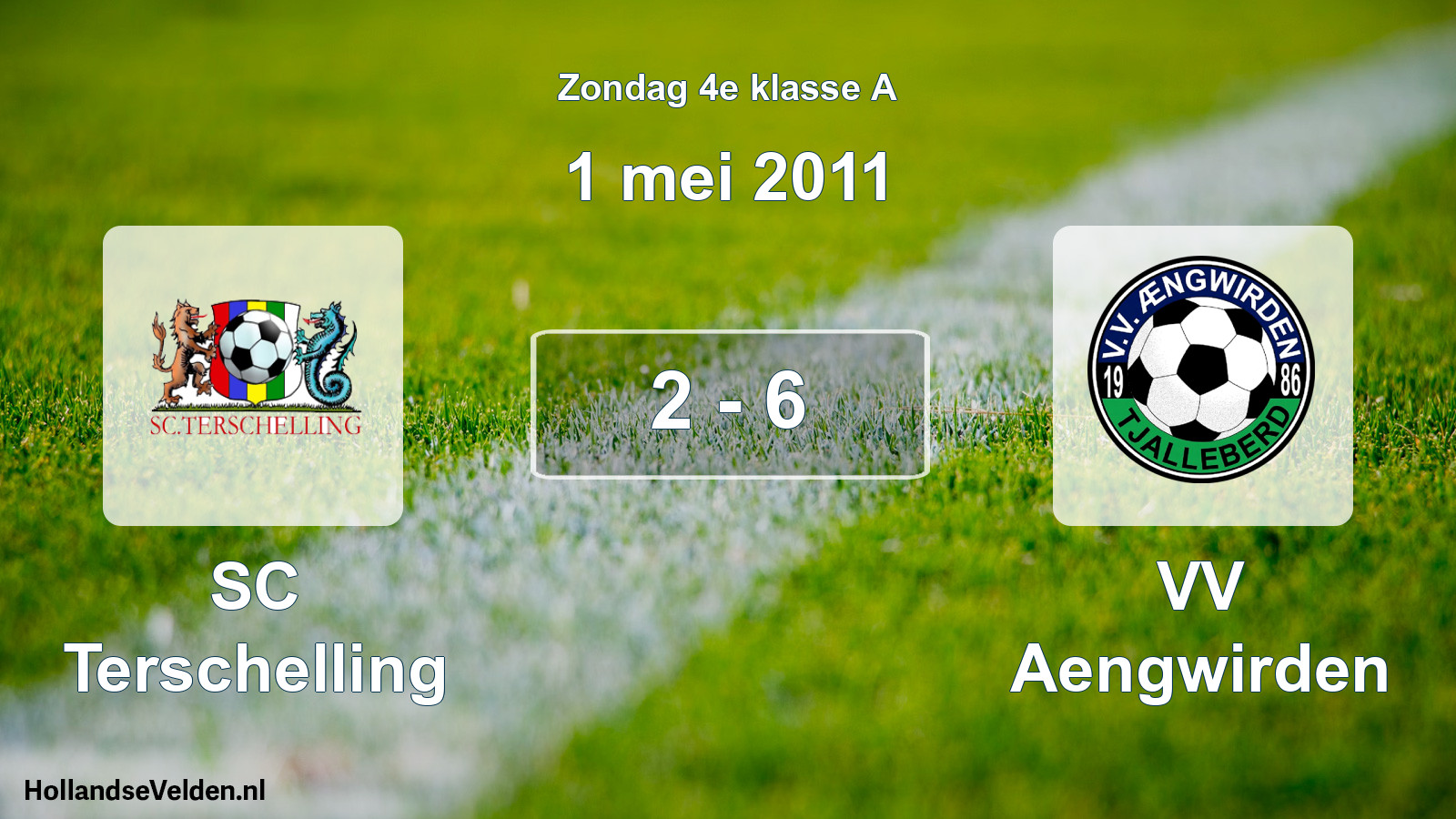 Total number of matches played: SC Terschelling - VV Aengwirden 2 - 6 (1 May 2011)