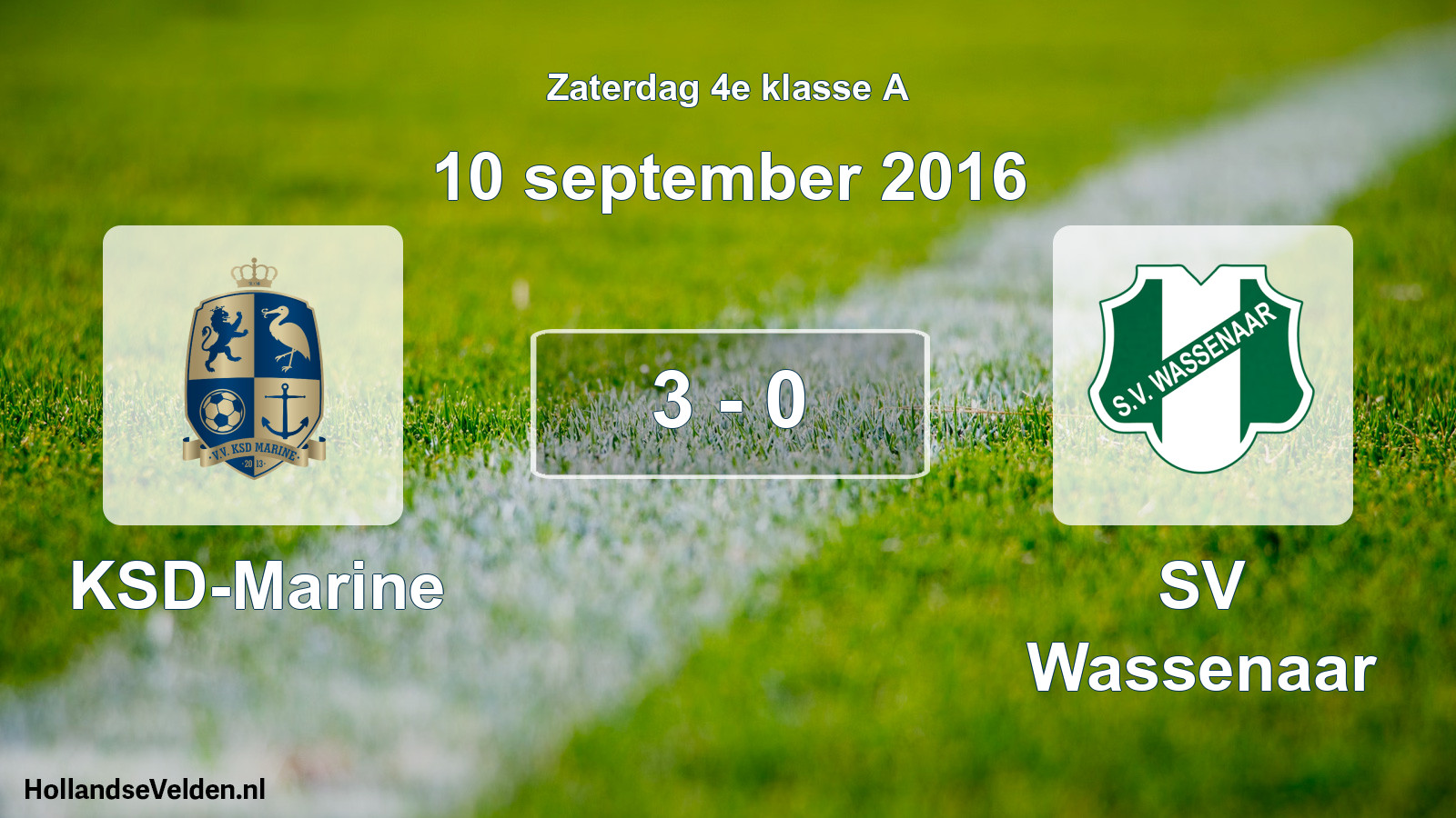 Total number of matches played: KSD-Marine - SV Wassenaar 3 - 0 (10 September 2016)
