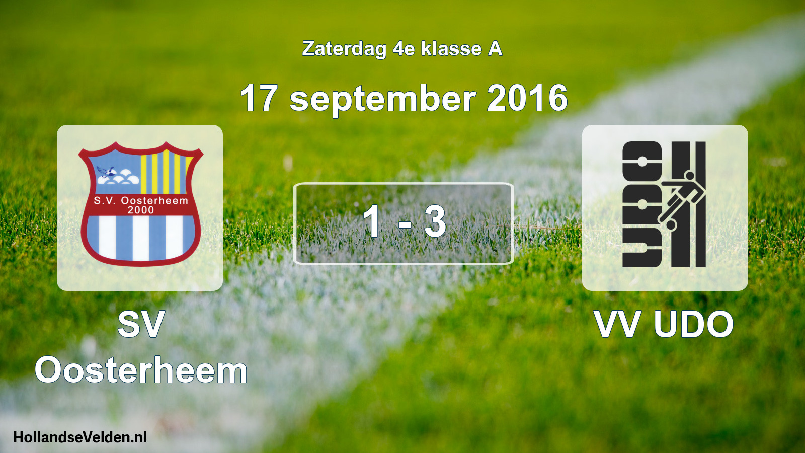 Total number of matches played: SV Oosterheem - VV UDO 1 - 3 (17 September 2016)