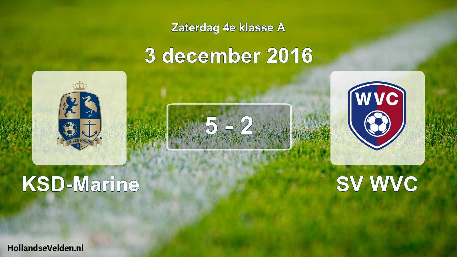 Total number of matches played: KSD-Marine - SV WVC 5 - 2 (3 December 2016)
