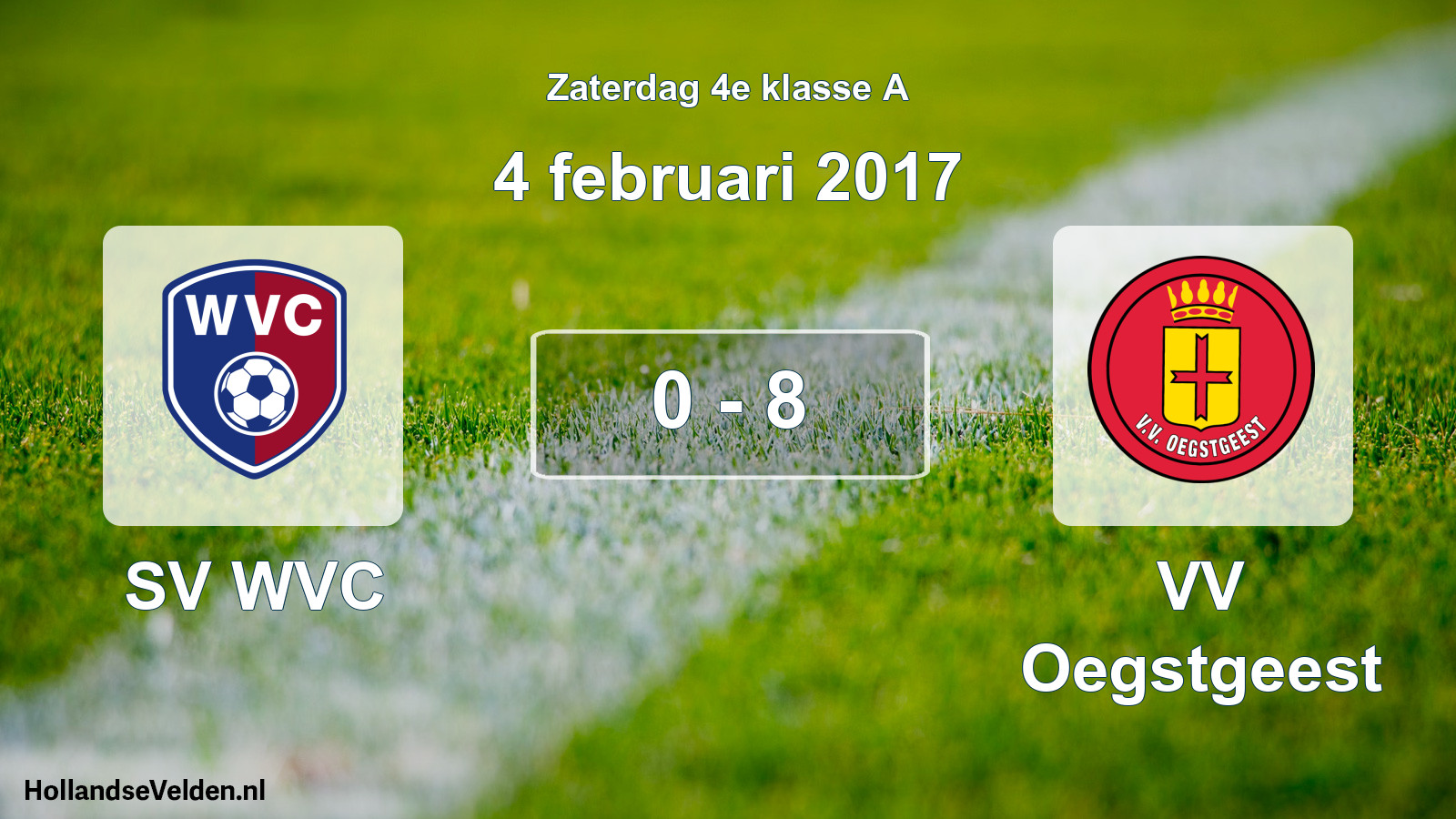 Total number of matches played: SV WVC - VV Oegstgeest 0 - 8 (4 February 2017)