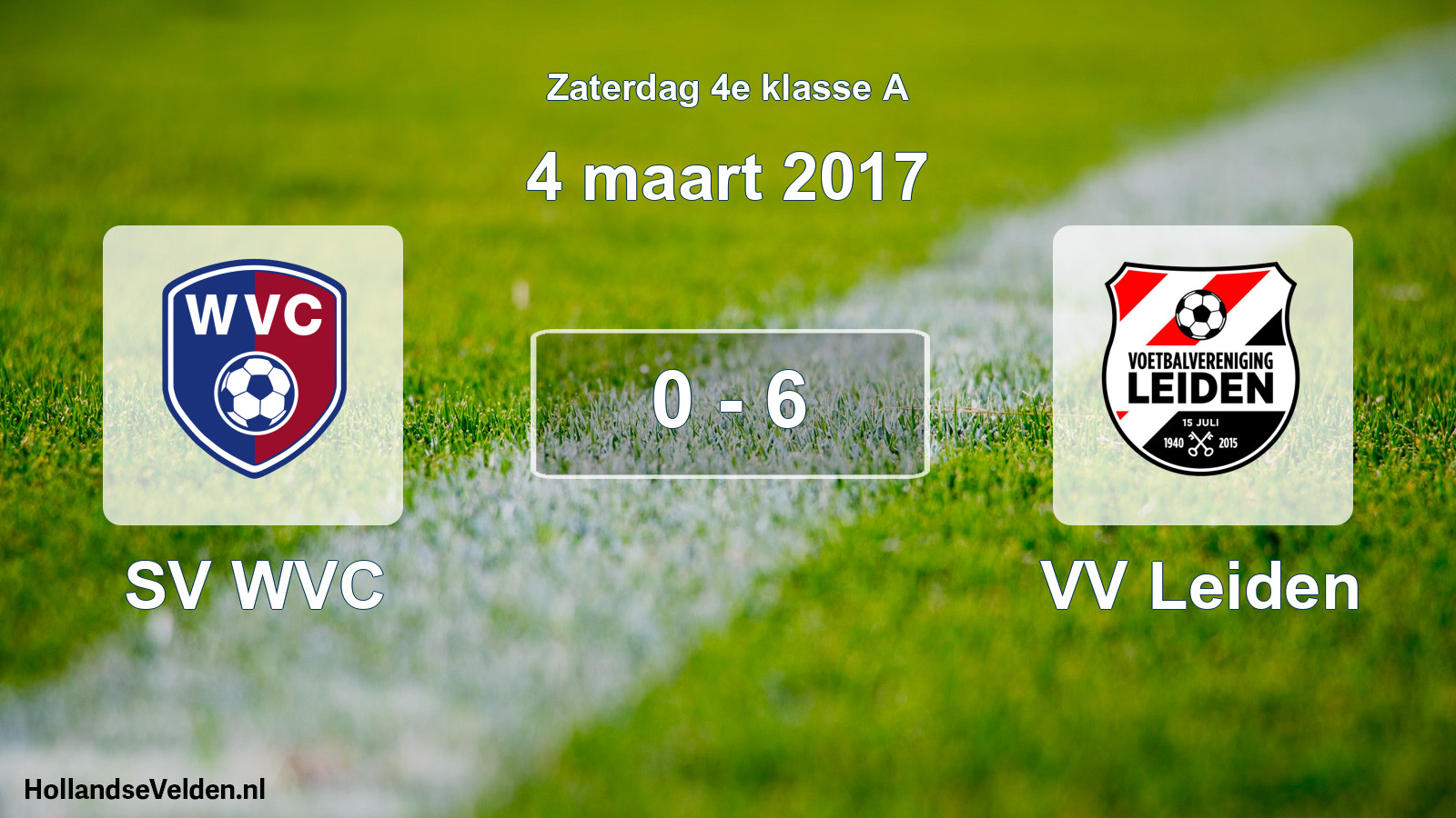 Total number of matches played: SV WVC - VV Leiden 0 - 6 (4 March 2017)