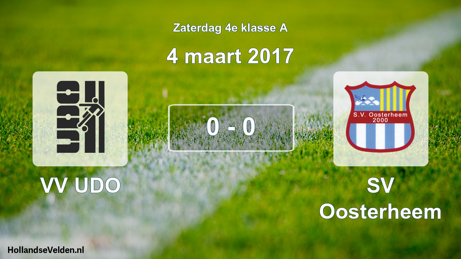 Total number of matches played: VV UDO - SV Oosterheem 0 - 0 (4 March 2017)