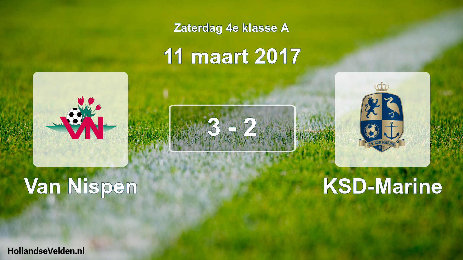 Total number of matches played: Van Nispen - KSD-Marine 3 - 2 (11 March 2017)