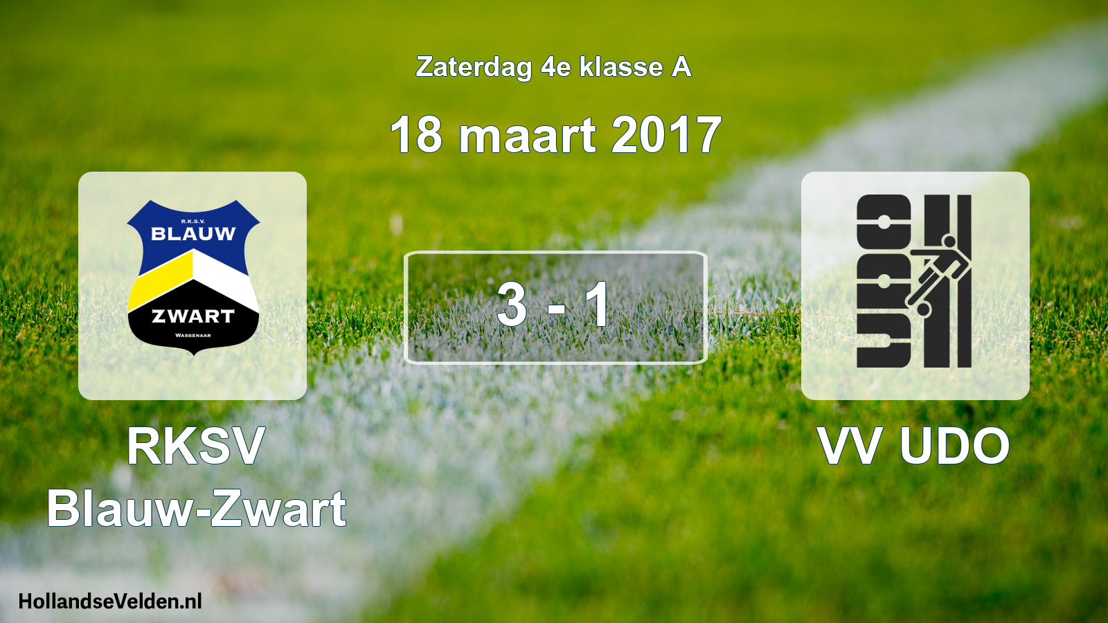 Total number of matches played: RKSV Blauw-Zwart - VV UDO 3 - 1 (18 March 2017)
