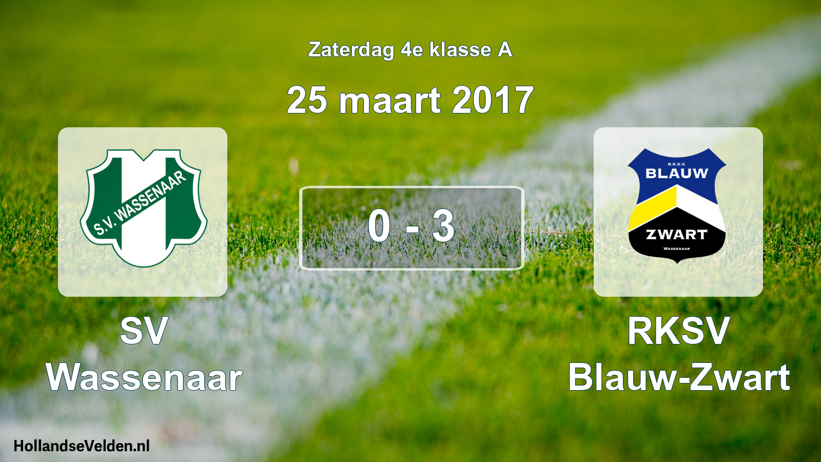 Total number of matches played: SV Wassenaar - RKSV Blauw-Zwart 0 - 3 (25 March 2017)