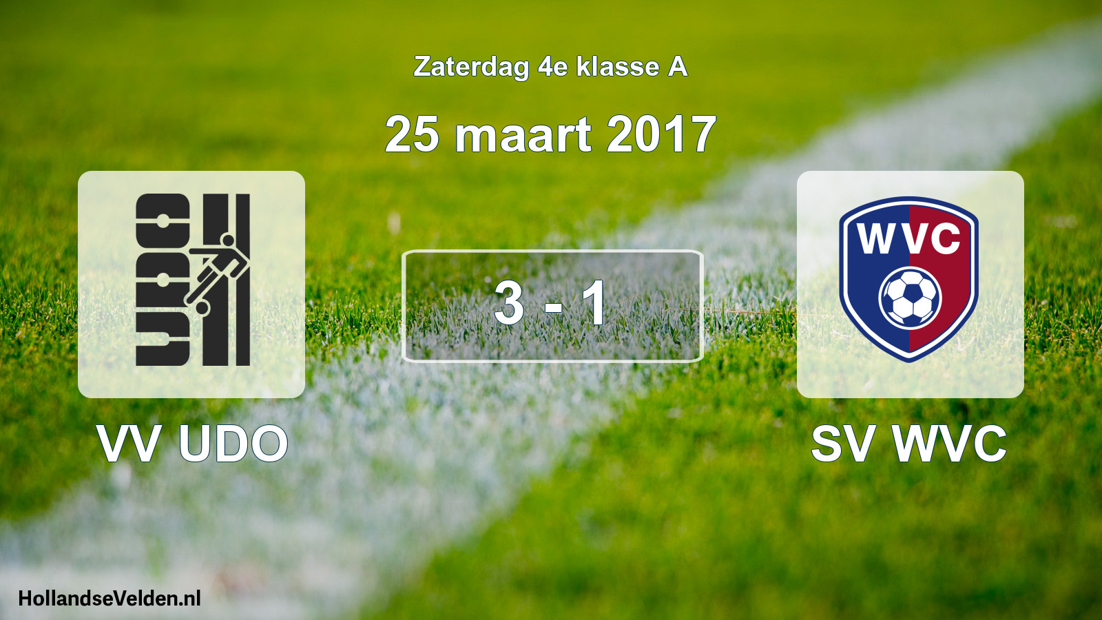 Total number of matches played: VV UDO - SV WVC 3 - 1 (25 March 2017)