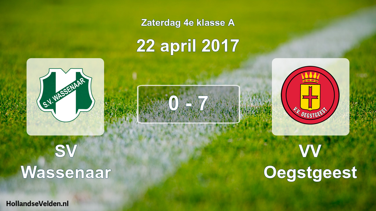 Total number of matches played: SV Wassenaar - VV Oegstgeest 0 - 7 (22 April 2017)