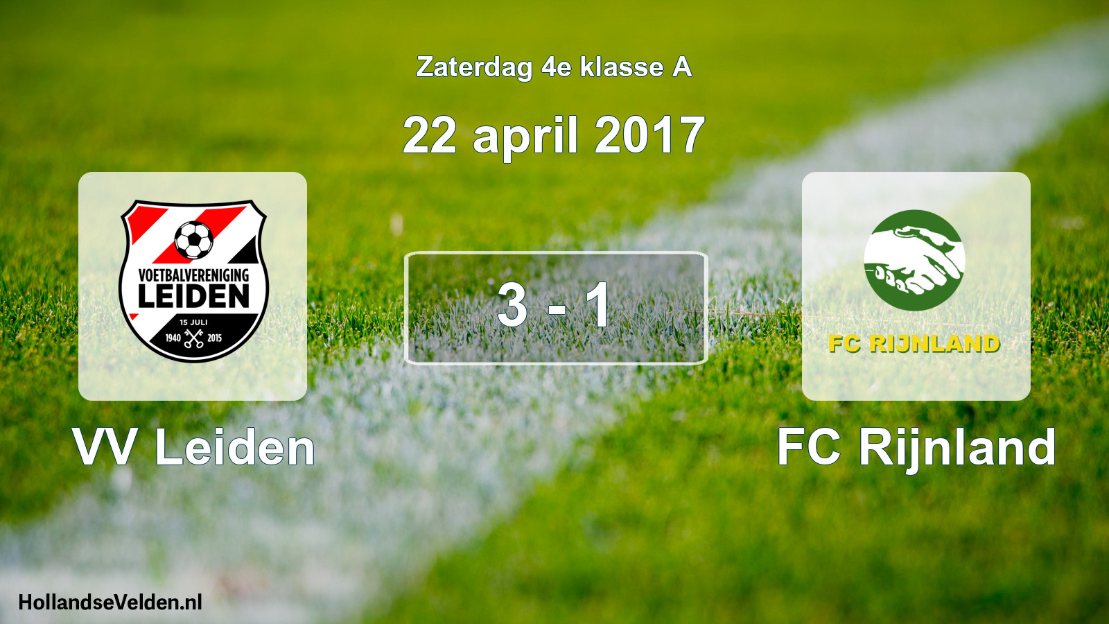 Total number of matches played: VV Leiden - FC Rijnland 3 - 1 (22 April 2017)