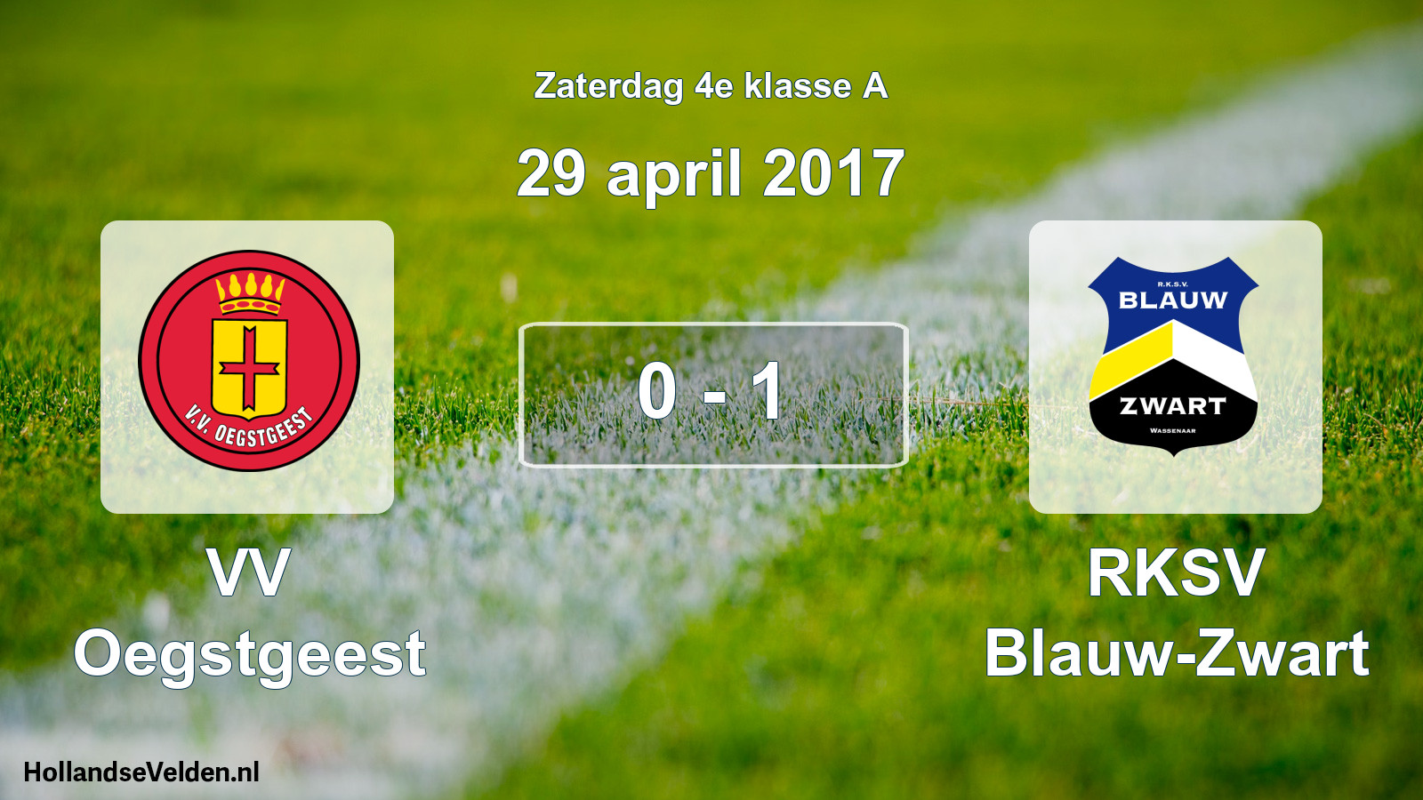 Total number of matches played: VV Oegstgeest - RKSV Blauw-Zwart 0 - 1 (29 April 2017)
