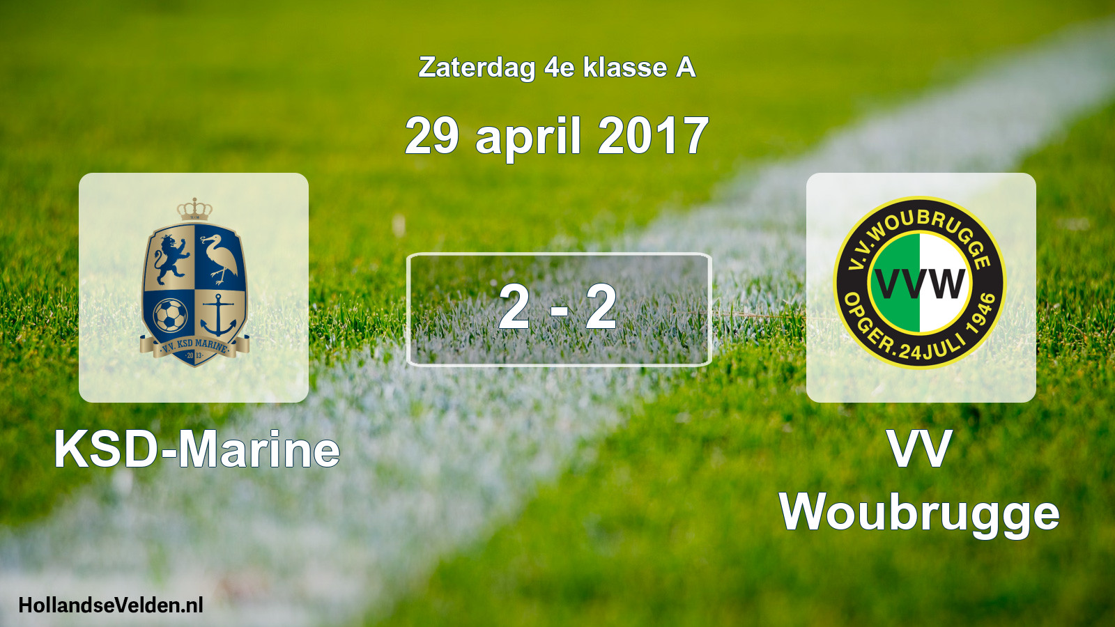 Total number of matches played: KSD-Marine - VV Woubrugge 2 - 2 (29 April 2017)