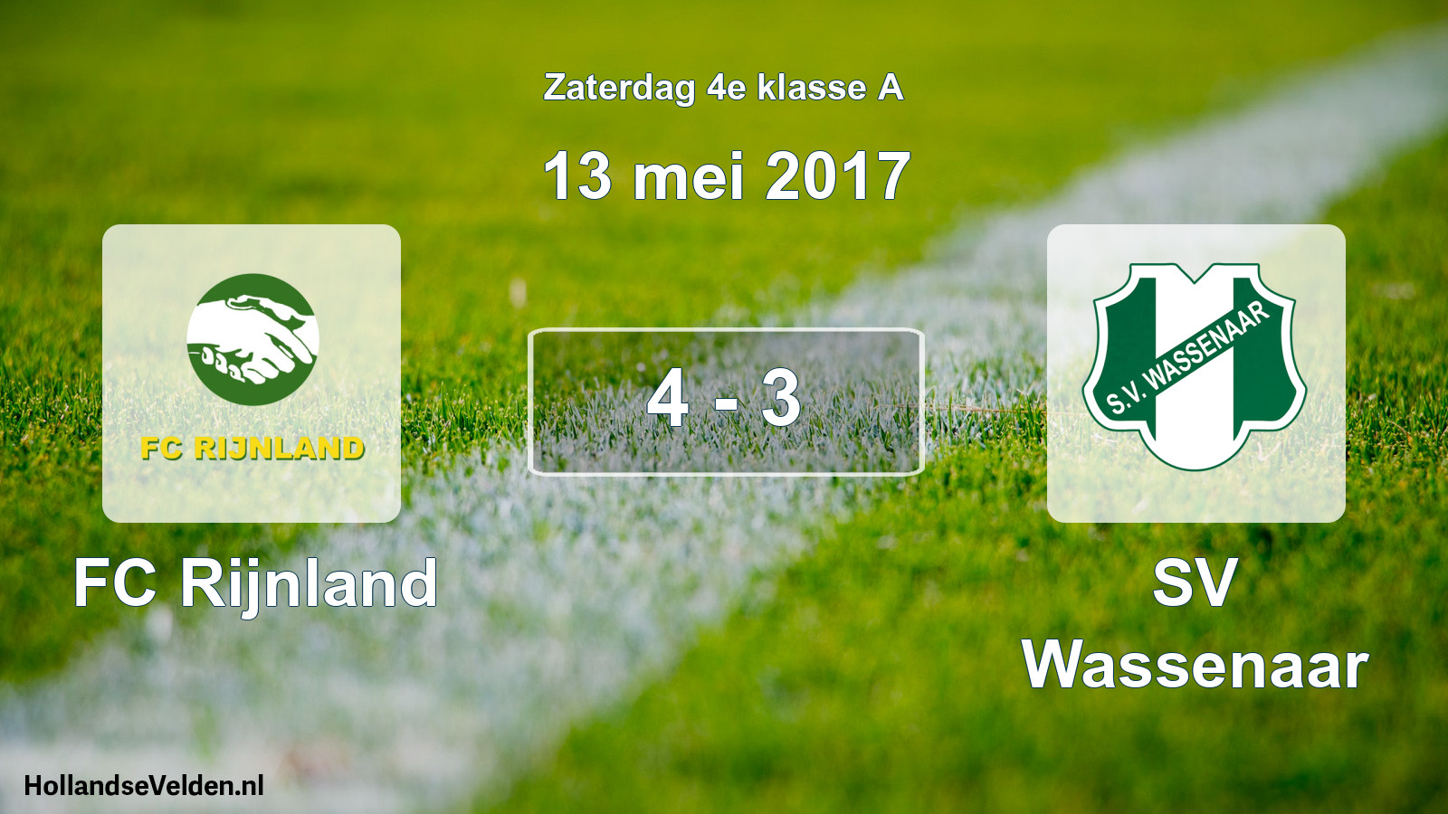 Total number of matches played: FC Rijnland - SV Wassenaar 4 - 3 (13 May 2017)