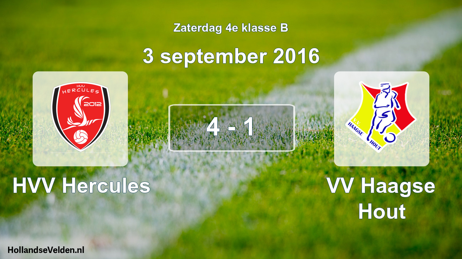 Total number of matches played: HVV Hercules - VV Haagse Hout 4 - 1 (3 September 2016)