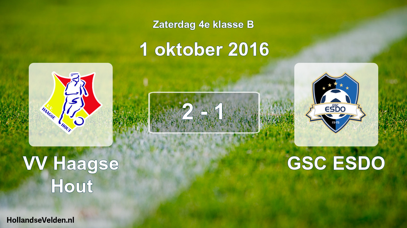 Total number of matches played: VV Haagse Hout - GSC ESDO 2 - 1 (1 October 2016)