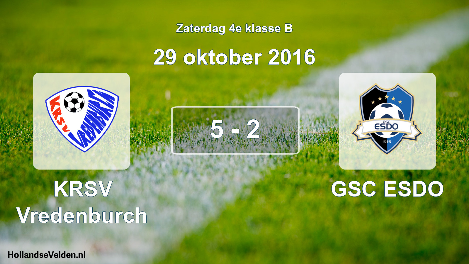 Total number of matches played: KRSV Vredenburch - GSC ESDO 5 - 2 (29 October 2016)