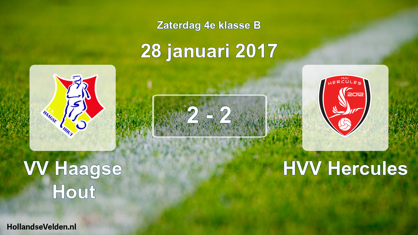 Total number of matches played: VV Haagse Hout - HVV Hercules 2 - 2 (28 January 2017)