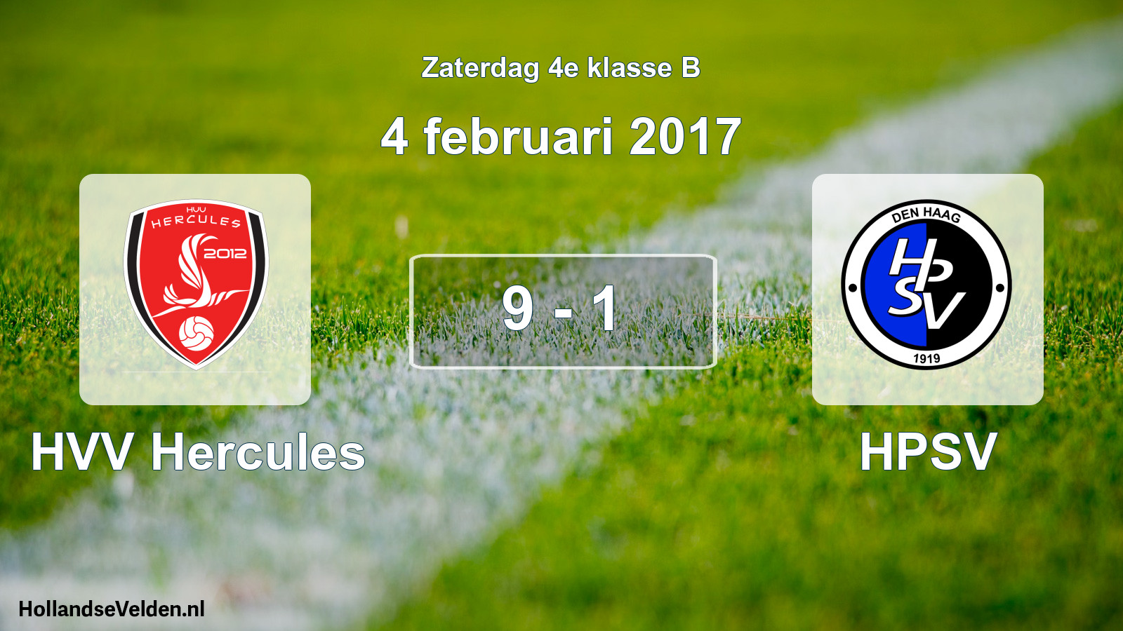 Total number of matches played: HVV Hercules - HPSV 9 - 1 (4 February 2017)
