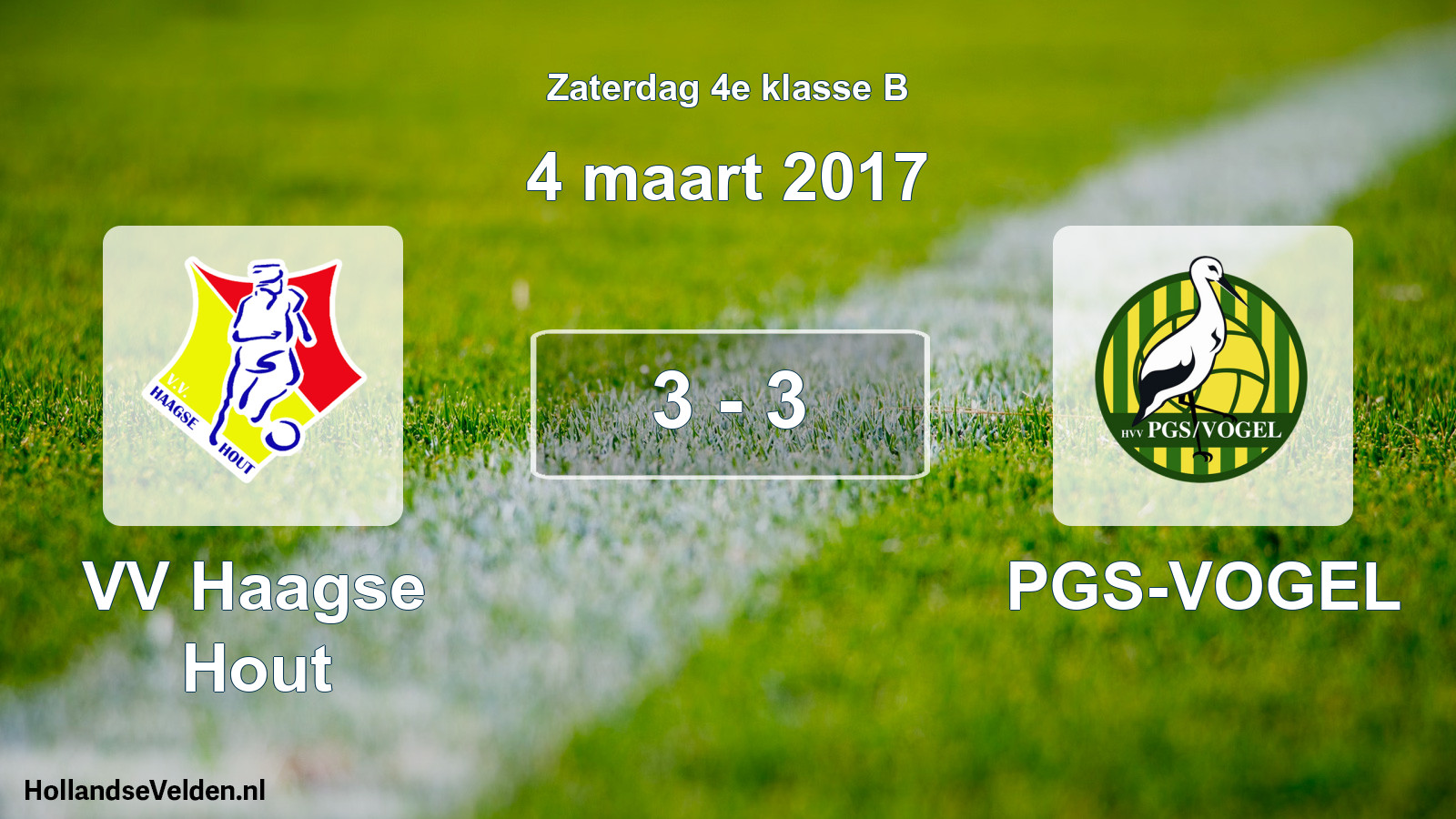 Total number of matches played: VV Haagse Hout - PGS-VOGEL 3 - 3 (4 March 2017)