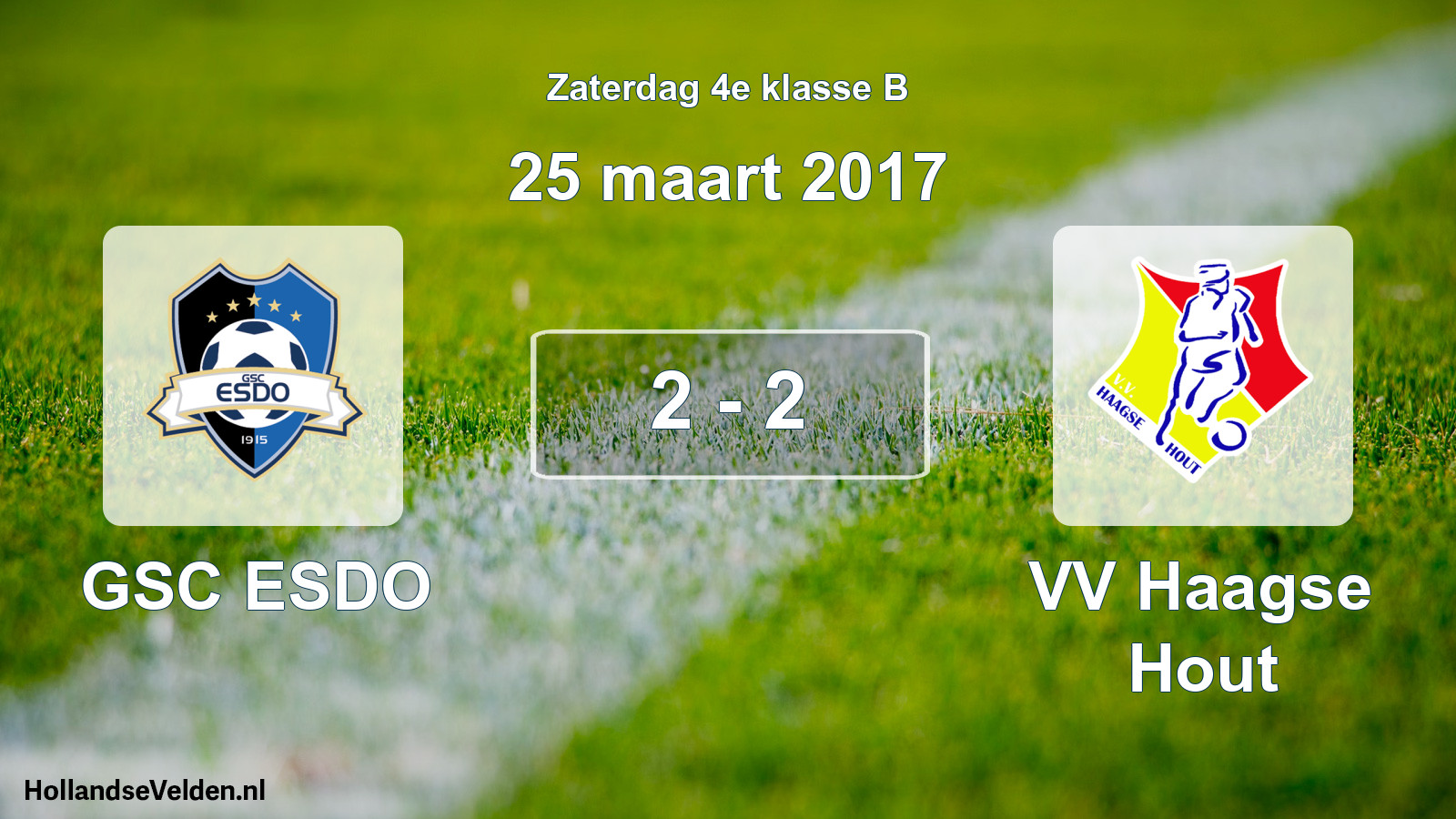 Total number of matches played: GSC ESDO - VV Haagse Hout 2 - 2 (25 March 2017)