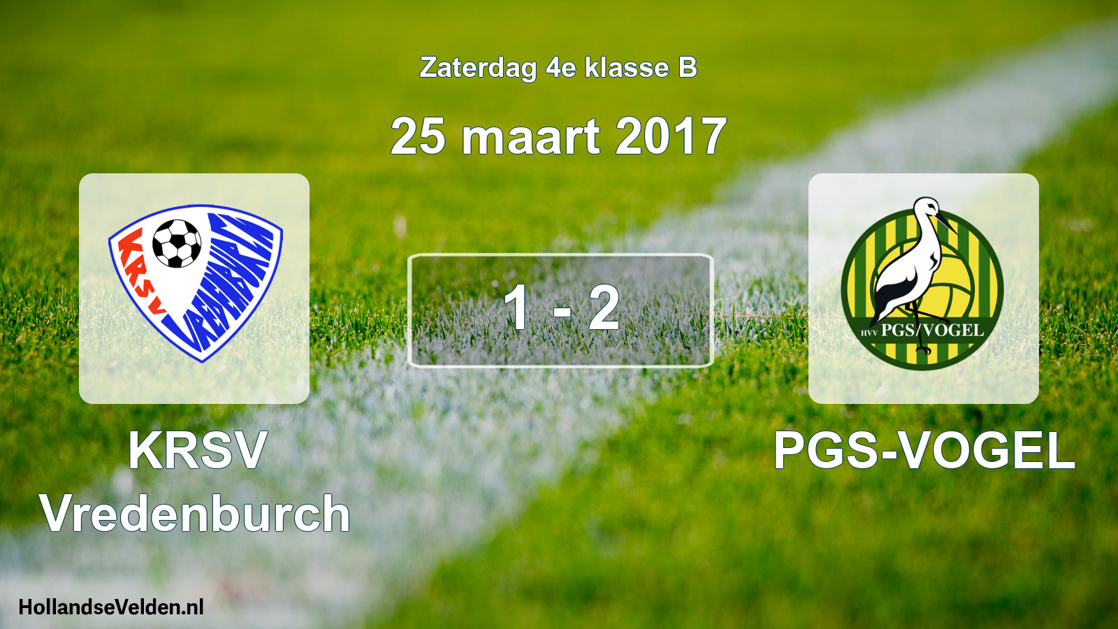 Total number of matches played: KRSV Vredenburch - PGS-VOGEL 1 - 2 (25 March 2017)