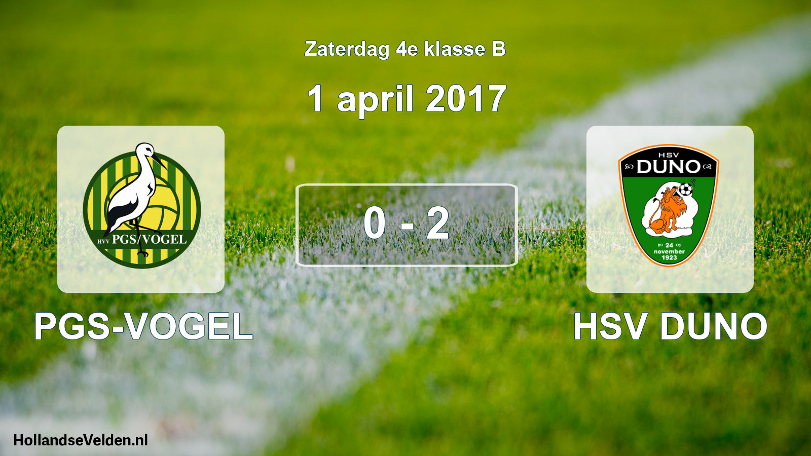 Total number of matches played: PGS-VOGEL - HSV DUNO 0 - 2 (1 April 2017)