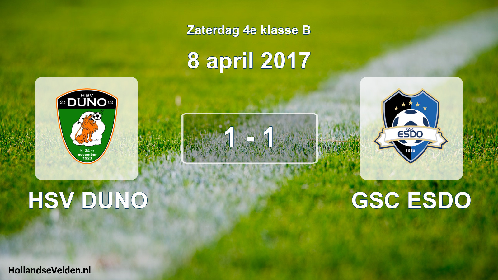 Total number of matches played: HSV DUNO - GSC ESDO 1 - 1 (8 April 2017)