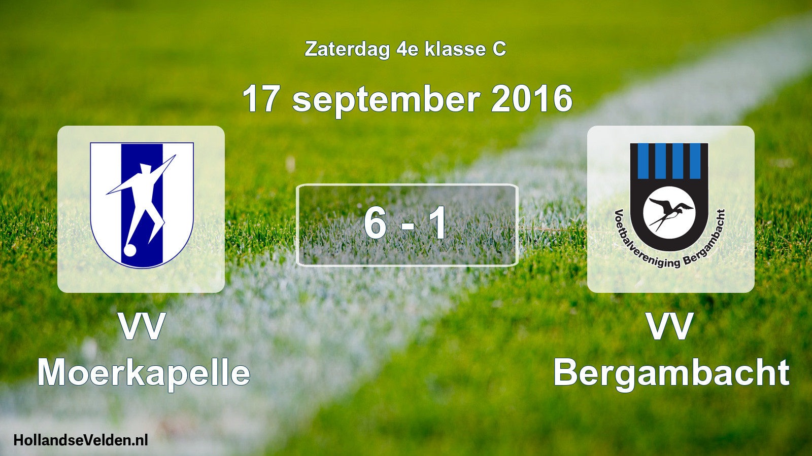 Total number of matches played: VV Moerkapelle - VV Bergambacht 6 - 1 (17 September 2016)
